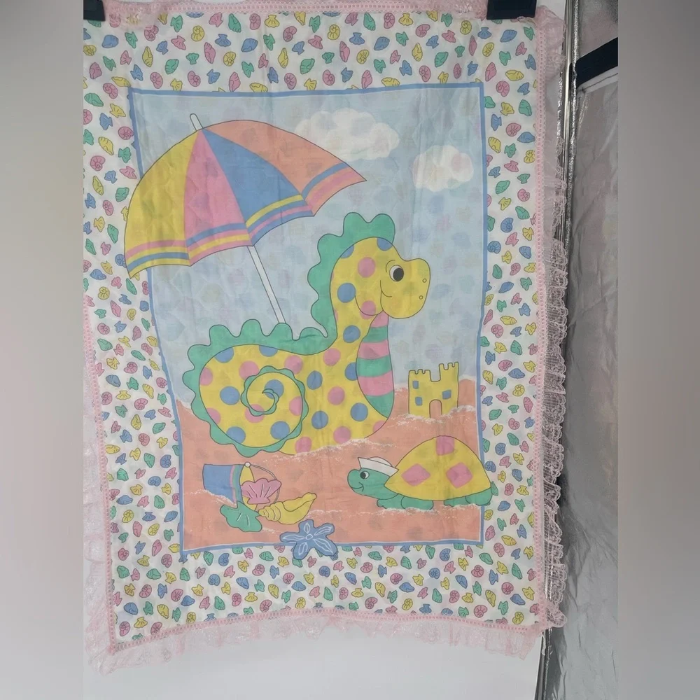 Colorful Dinosaur and Turtle Baby Blanket‎
